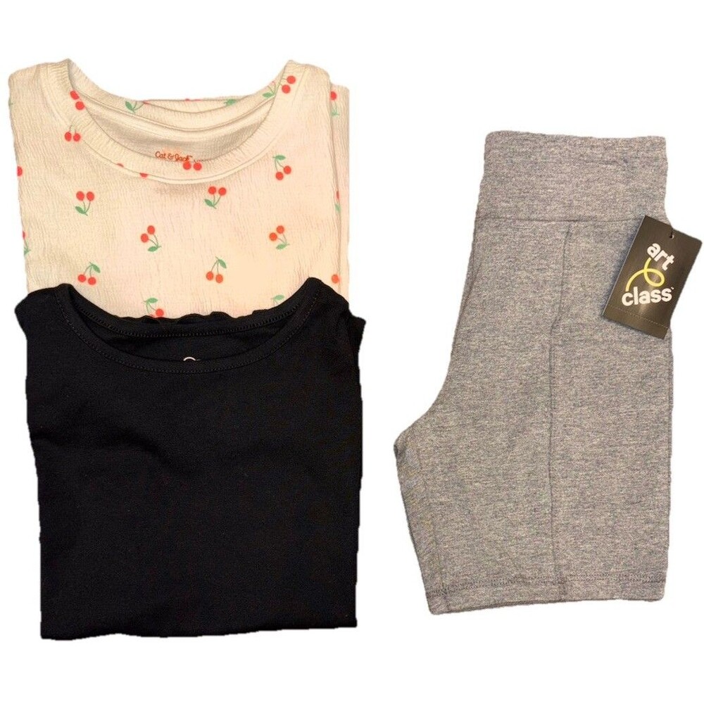 Art Class + Cat & Jack Girl’s Clothing Lot Size 10/12 Shirts and Biker Shorts
